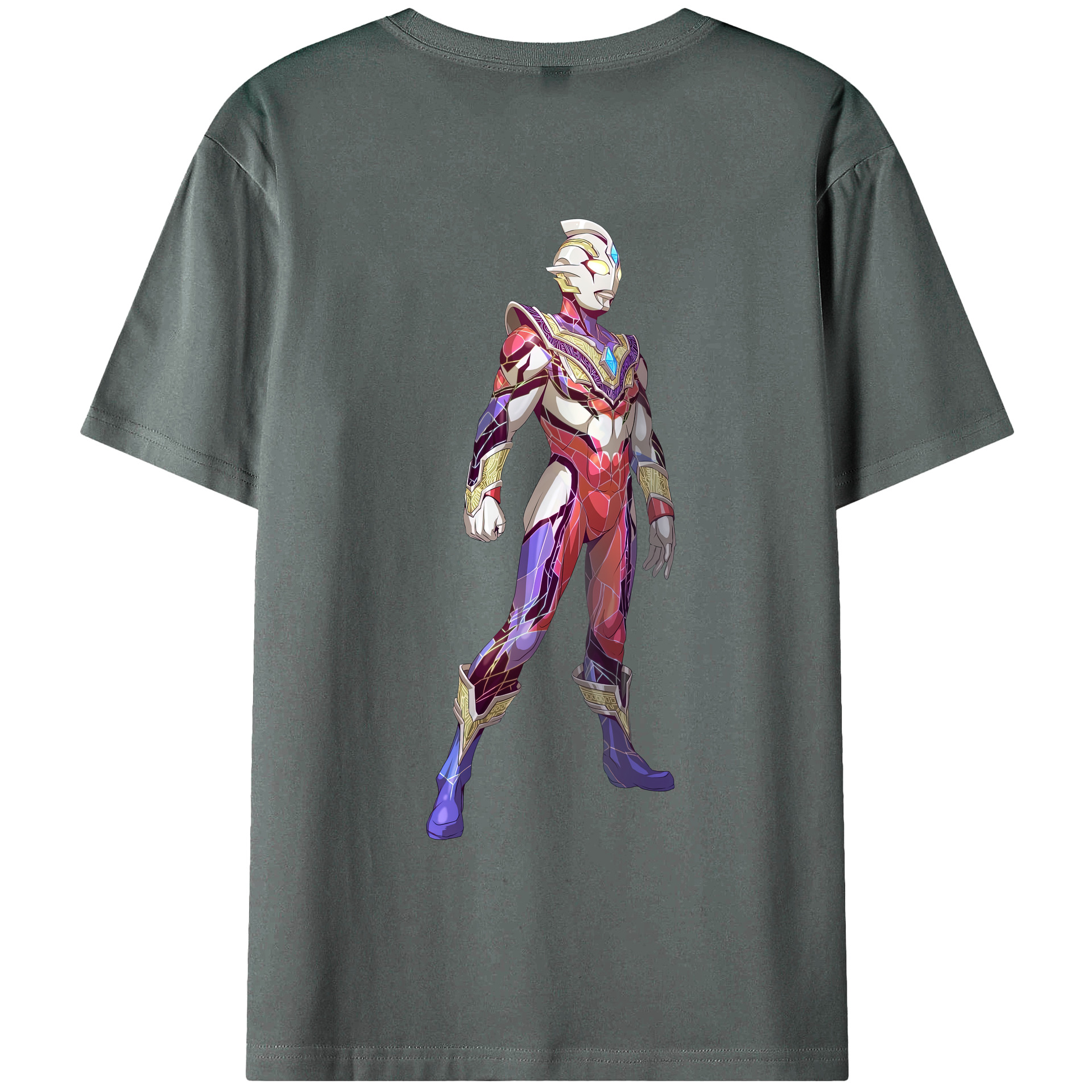 （画像用） ウルトラマン Ultraman 綿100％ メンズ半袖Tシャツ（バックプリント） 通気性